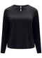 Lunender Mais Mulher - Blusa com Gola Redonda e Recorte Preto - variação: Preto