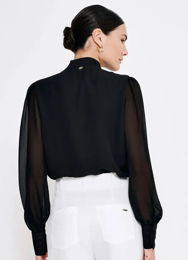 Principessa - Blusa Preta com Laço Vanilde 2