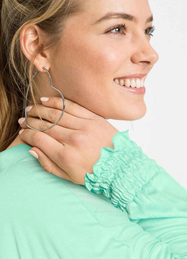 Outlet - Blusa com Lastex nos Punhos e Barra Verde Candy 5