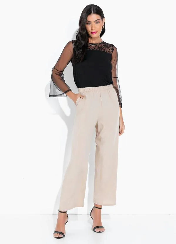 bonprix - Blusa com Manga em Renda Preta 2