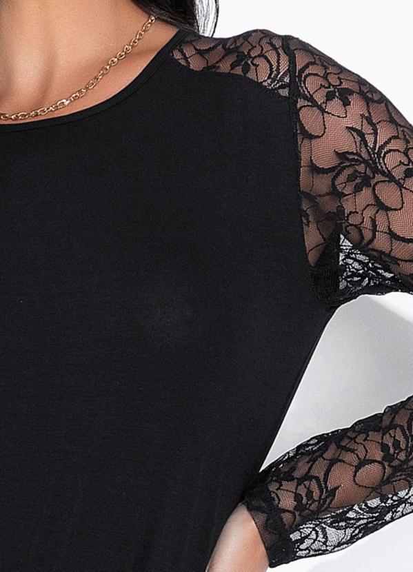 bonprix - Blusa com Manga em Renda Preta 3