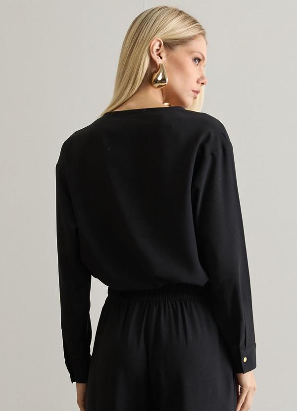 Carlota Costa - Blusa com Mangas Longas com Detalhe Gola Preto 2