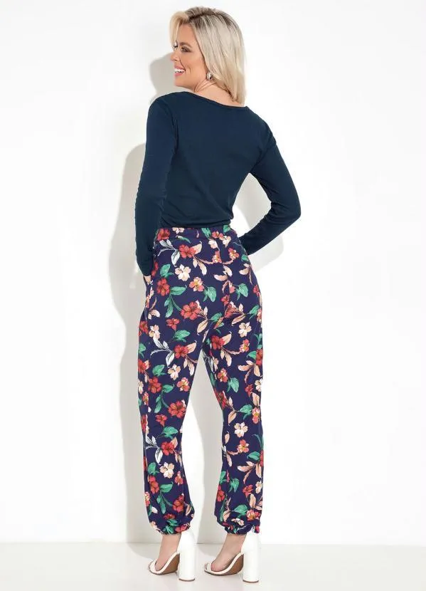 Moda Pop - Blusa com Mangas Longas e Botões Marinho 4