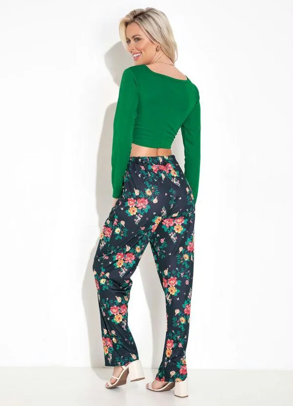 Moda Pop - Blusa com Mangas Longas Verde 4