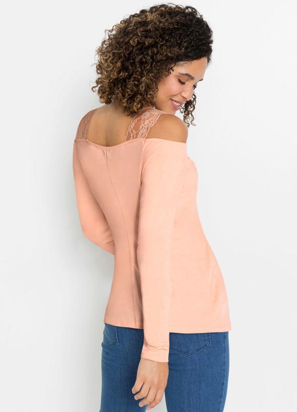 Outlet - Blusa com Ombros de Fora Salmão 2