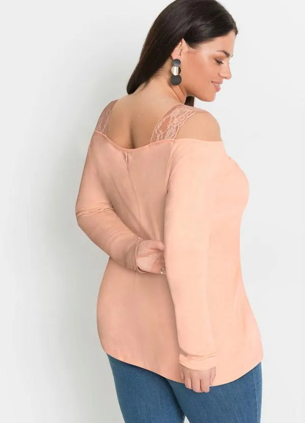 Queima Estoque - Blusa com Ombros de Fora Salmão 4