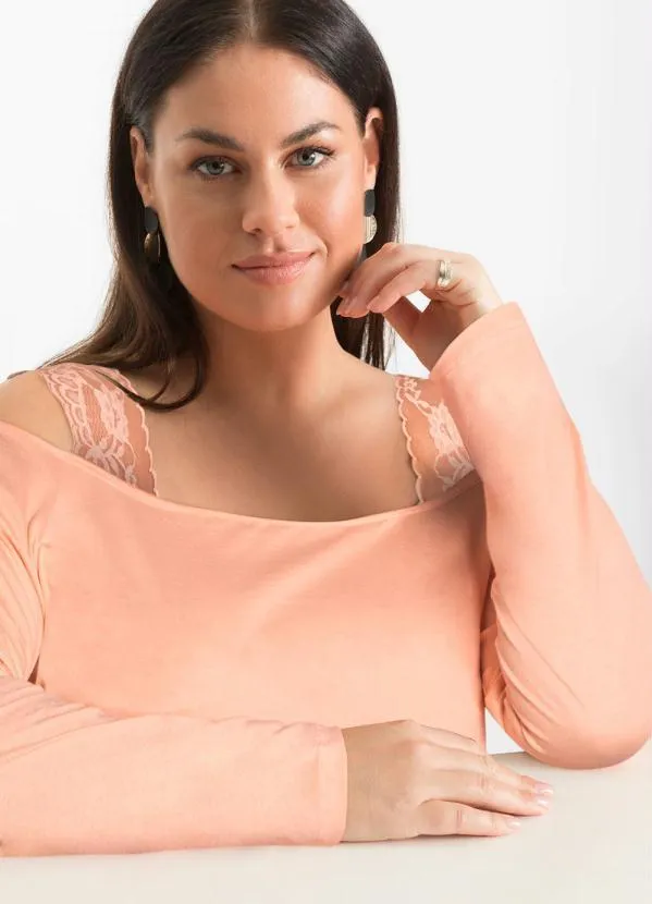 Queima Estoque - Blusa com Ombros de Fora Salmão 3