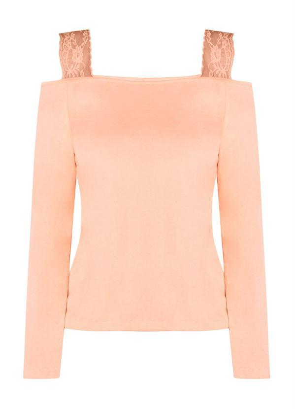 Outlet - Blusa com Ombros de Fora Salmão 6