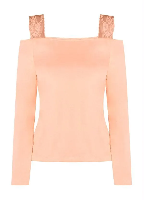Queima Estoque - Blusa com Ombros de Fora Salmão 2