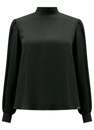 Lunender - Blusa com Punhos Ajustados e Amarração Preto - LUNENDER