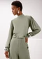 Lunender - Blusa com Punhos Ajustados e Amarração Verde - variação: Verde