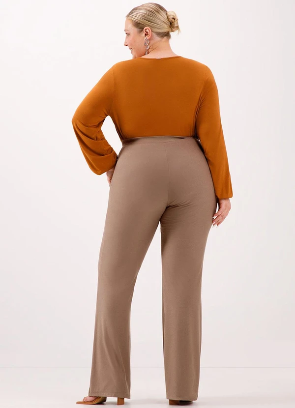 Lunender Mais Mulher - Blusa com Punhos Elásticos e Decote em V Laranja 4