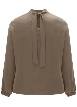 Lunender Mais Mulher - Blusa com Punhos Elásticos Marrom - LUNENDER MAIS MULHER