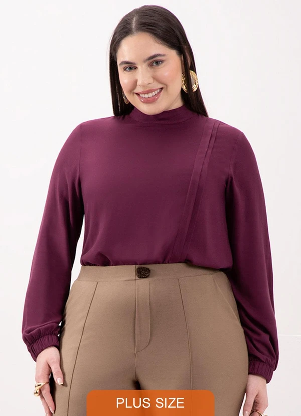 Lunender Mais Mulher - Blusa com Punhos Elásticos Roxo
