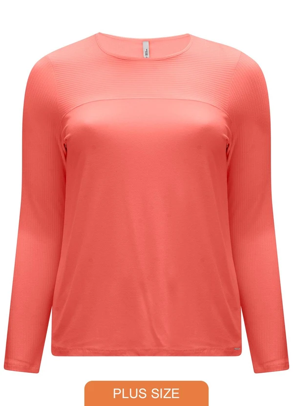 Lunender Mais Mulher - Blusa com Recorte e Gola Redonda Laranja