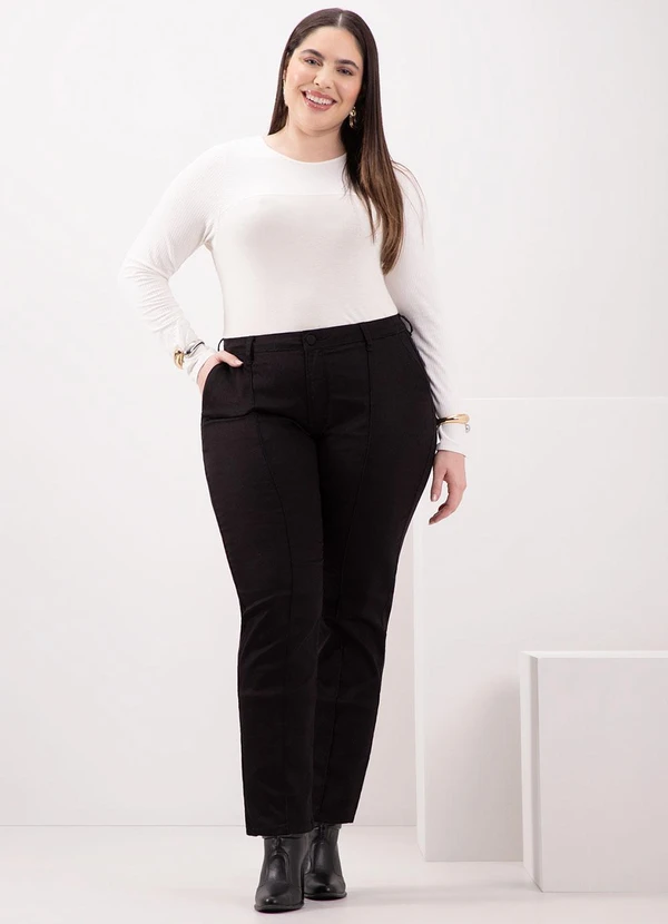 Lunender Mais Mulher - Blusa com Recorte e Gola Redonda Off White 3