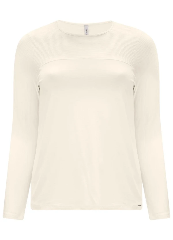 Lunender Mais Mulher - Blusa com Recorte e Gola Redonda Off White 5
