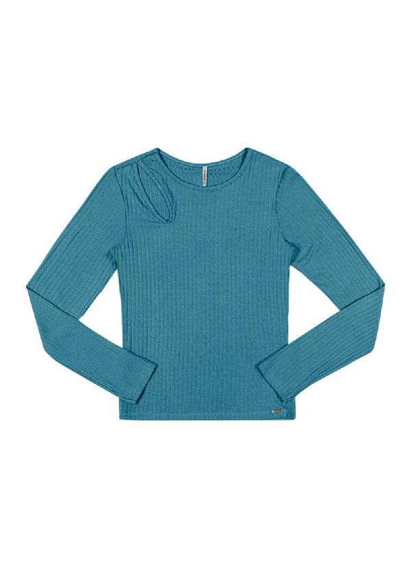 Rezzato - Blusa com Recorte no Ombro Feminino Azul