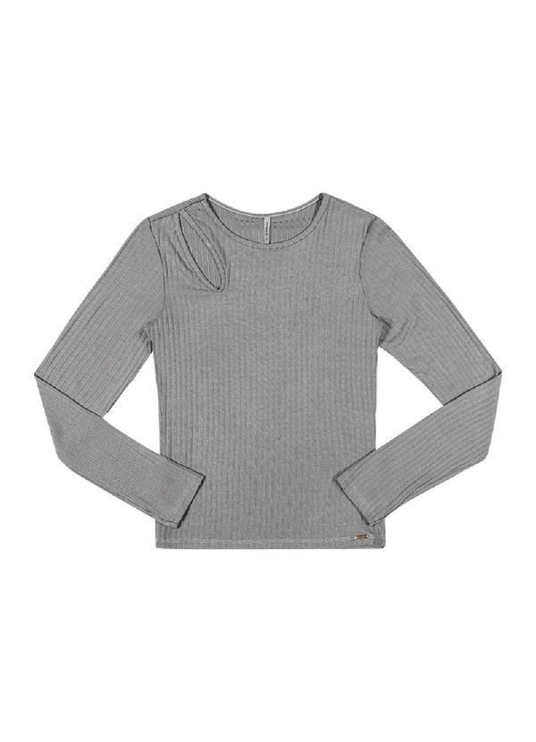 Rezzato - Blusa com Recorte no Ombro Feminino Cinza 1