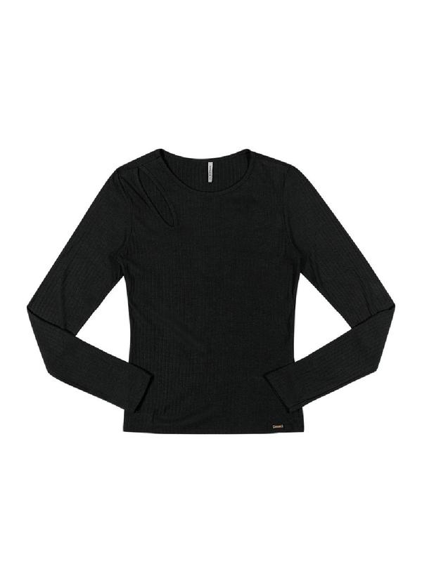 Rezzato - Blusa com Recorte no Ombro Feminino Preto