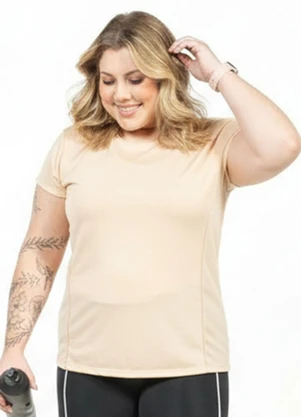 Cobertura - Blusa com Recorte Plus Size Bege - COBERTURA