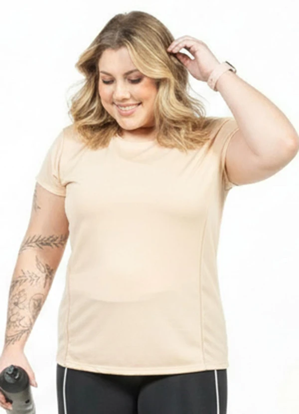 Cobertura - Blusa com Recorte Plus Size Bege