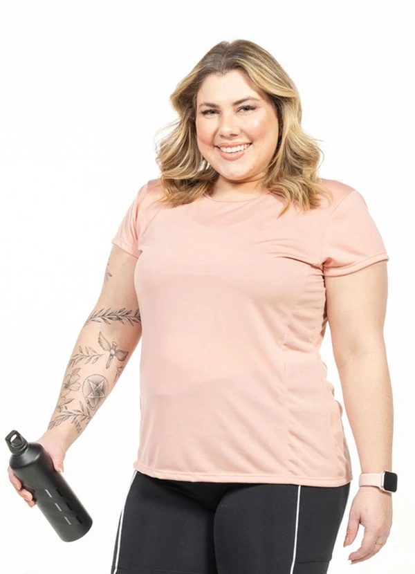 Cobertura - Blusa com Recorte Plus Size Rosa