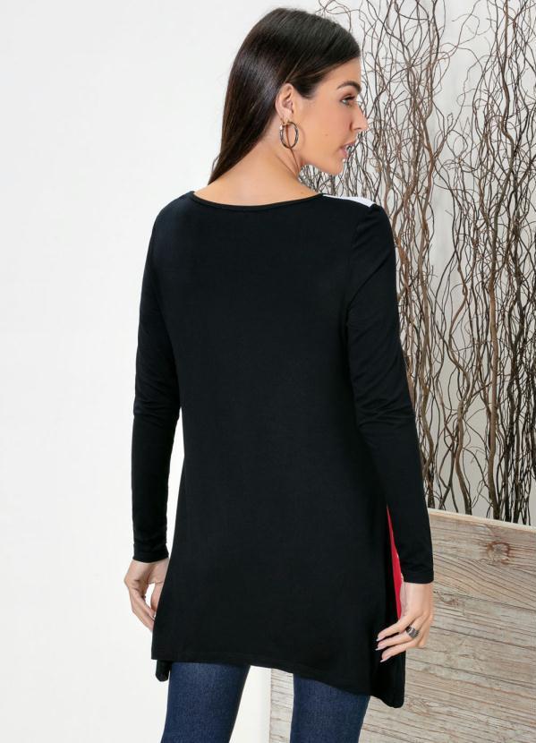 bonprix - Blusa com Recortes Assimétrica Preta 2