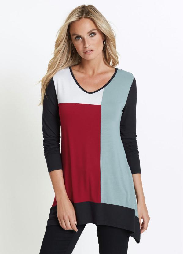 bonprix - Blusa com Recortes Assimétrica Preta 3