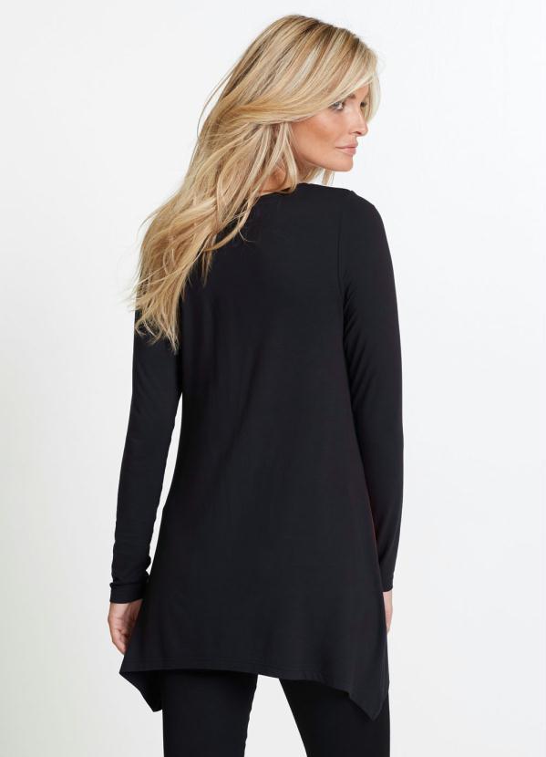 bonprix - Blusa com Recortes Assimétrica Preta 4