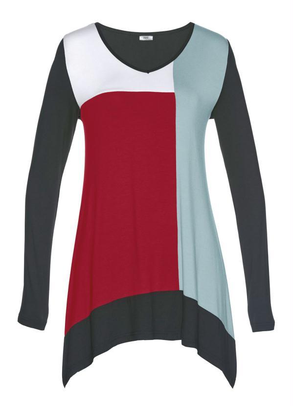 bonprix - Blusa com Recortes Assimétrica Preta 9