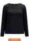 Lunender Mais Mulher - Blusa com Recortes em Malha Crepe Verde - variação: Preto