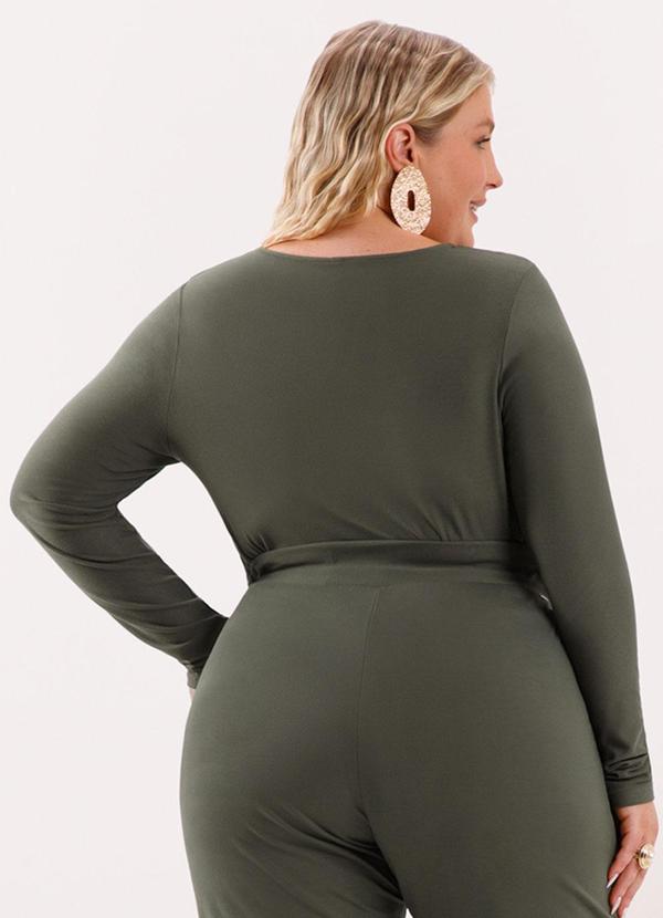 Lunender Mais Mulher - Blusa com Recortes em Malha Crepe Verde 2