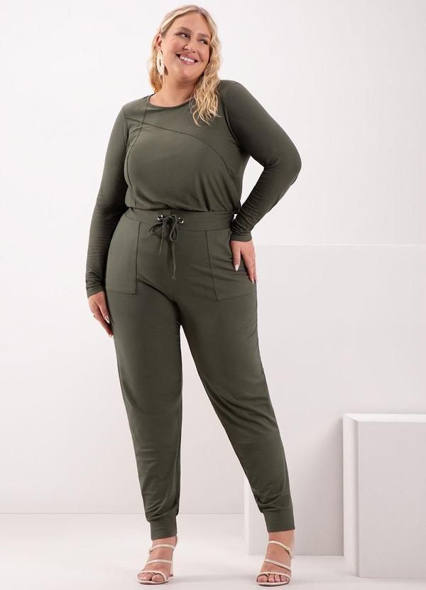 Lunender Mais Mulher - Blusa com Recortes em Malha Crepe Verde 3