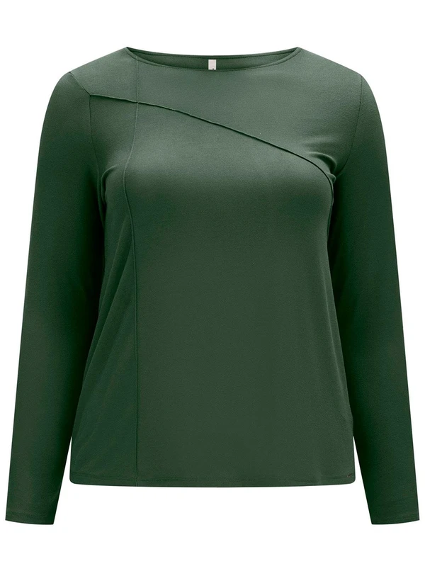 Lunender Mais Mulher - Blusa com Recortes em Malha Crepe Verde 5