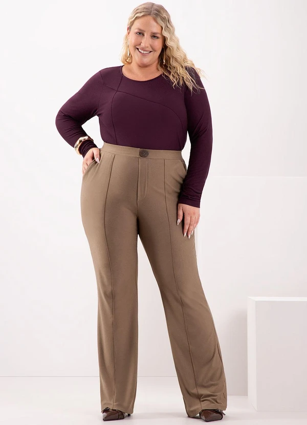 Lunender Mais Mulher - Blusa com Recortes em Malha Crepe Vermelho 3