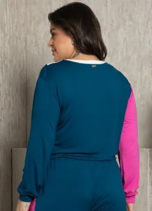 Quintess - Blusa com Recortes Tricolor - QUINTESS