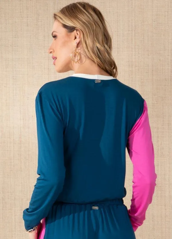 Quintess - Blusa com Recortes Tricolor 2