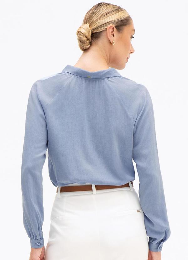 Principessa - Blusa Comfy Manga Raglan em Viscose Azul Fabi 2