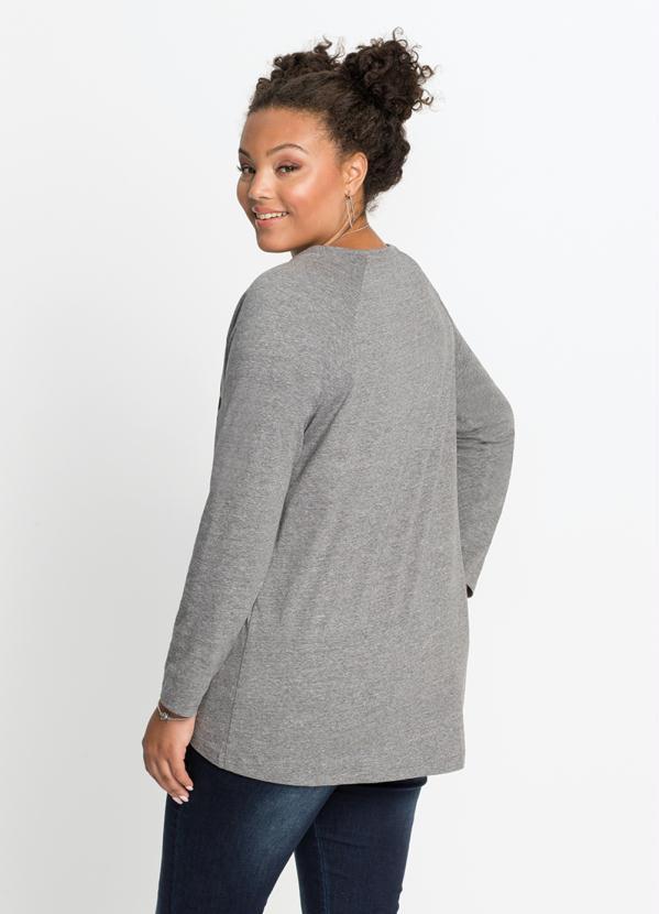 bonprix - Blusa Coração Mangas Longas Mescla 1