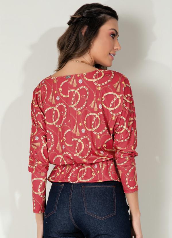 Outlet - Blusa Correntes com Punho Largo e Babado 3