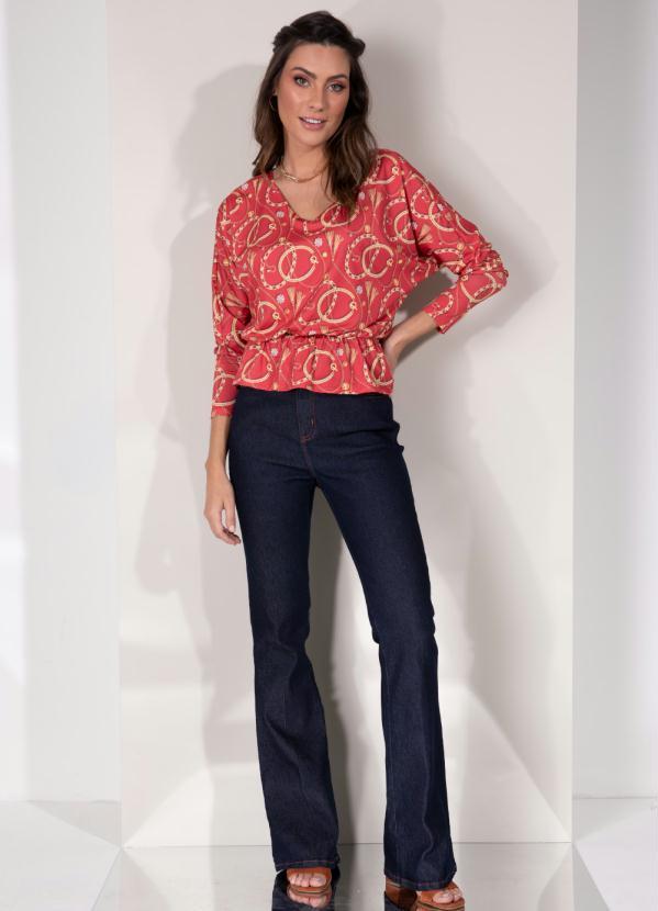 Outlet - Blusa Correntes com Punho Largo e Babado 4