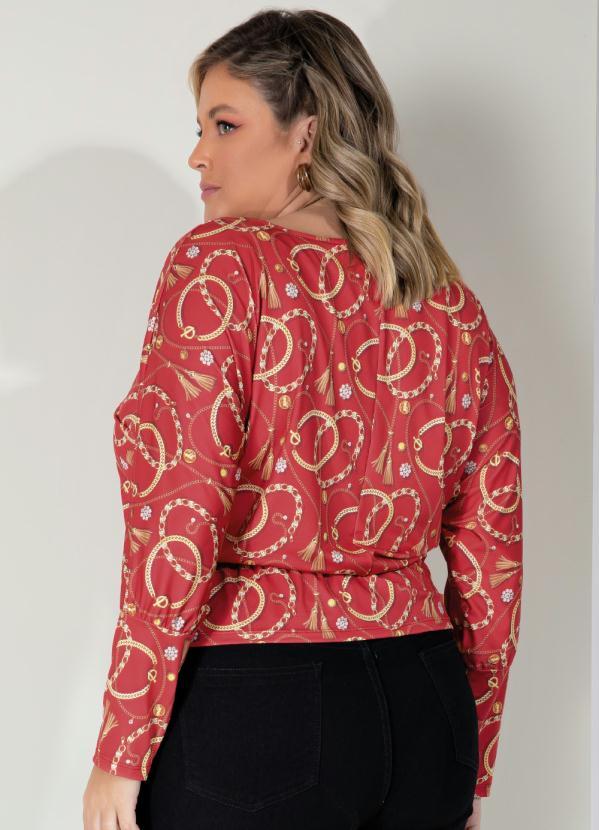 Outlet - Blusa Correntes com Punho Largo e Babado 7