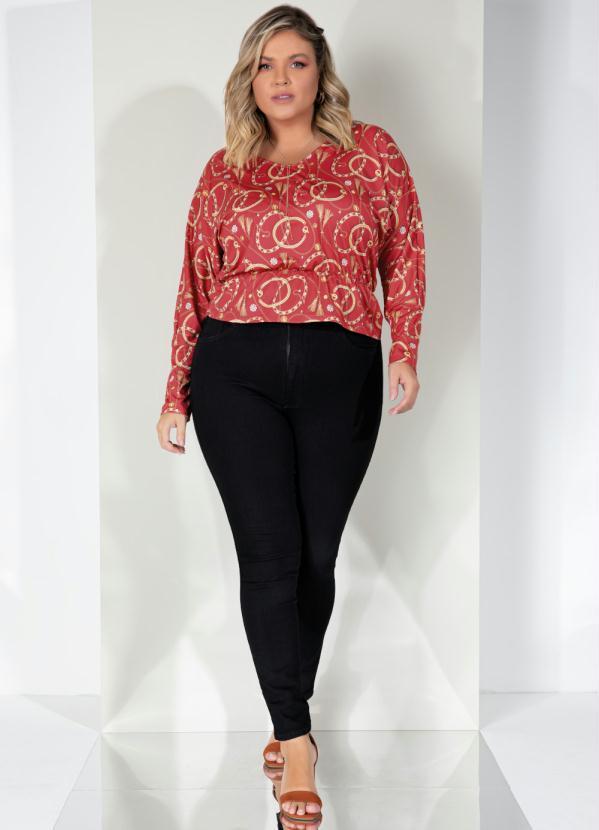 Outlet - Blusa Correntes com Punho Largo e Babado 8