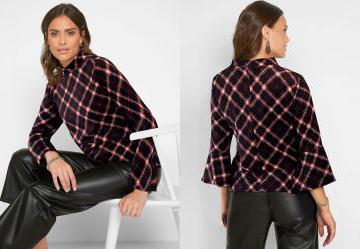 Blusa Crepe Xadrez Vermelho