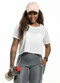 Cobertura - Blusa Cropped Rosa - variação: Branco