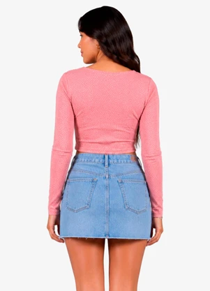 Minty - Blusa Cropped em Malha Lantejoula Multicores - MINTY