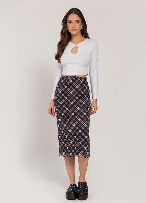 Sofie - Blusa Cropped Manga Longa Branco