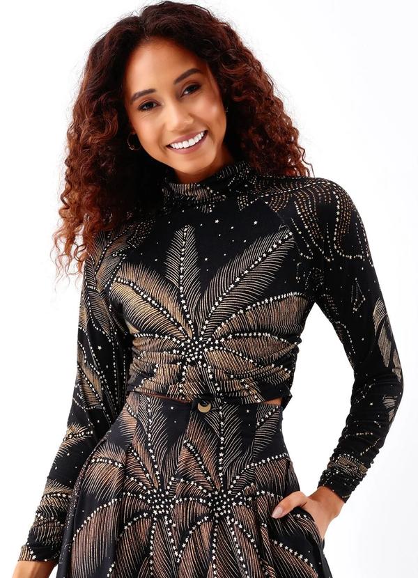 Farm - Blusa Cropped Raglan Estrelada