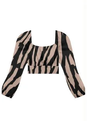 Lunender - Blusa Cropped Viscose Manga Longa Preto - LUNENDER